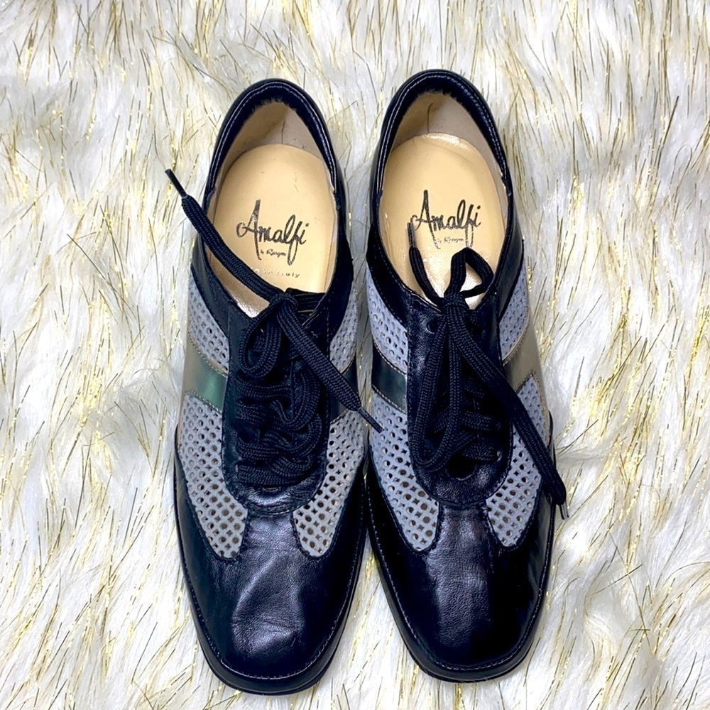 Amalfi by Rangoni - Italy Black Leather Sneaker 7